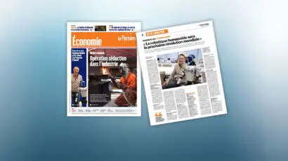 Robot humanoïde industriel illustrant la révolution de la robotique et de l’IA en France