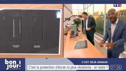 verre trempé TigerGlass NanoFusion test TF1 résistance smartphone